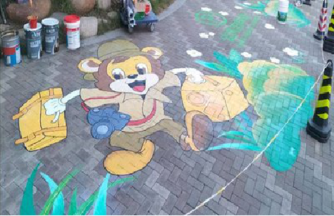 唐河夏季画地面彩绘会遇到的问题