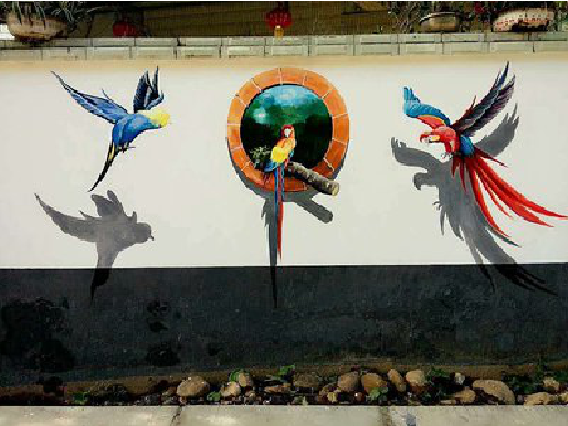 唐河视觉错位-3D墙绘设计