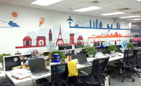 唐河教你设计办公室墙绘的方法。